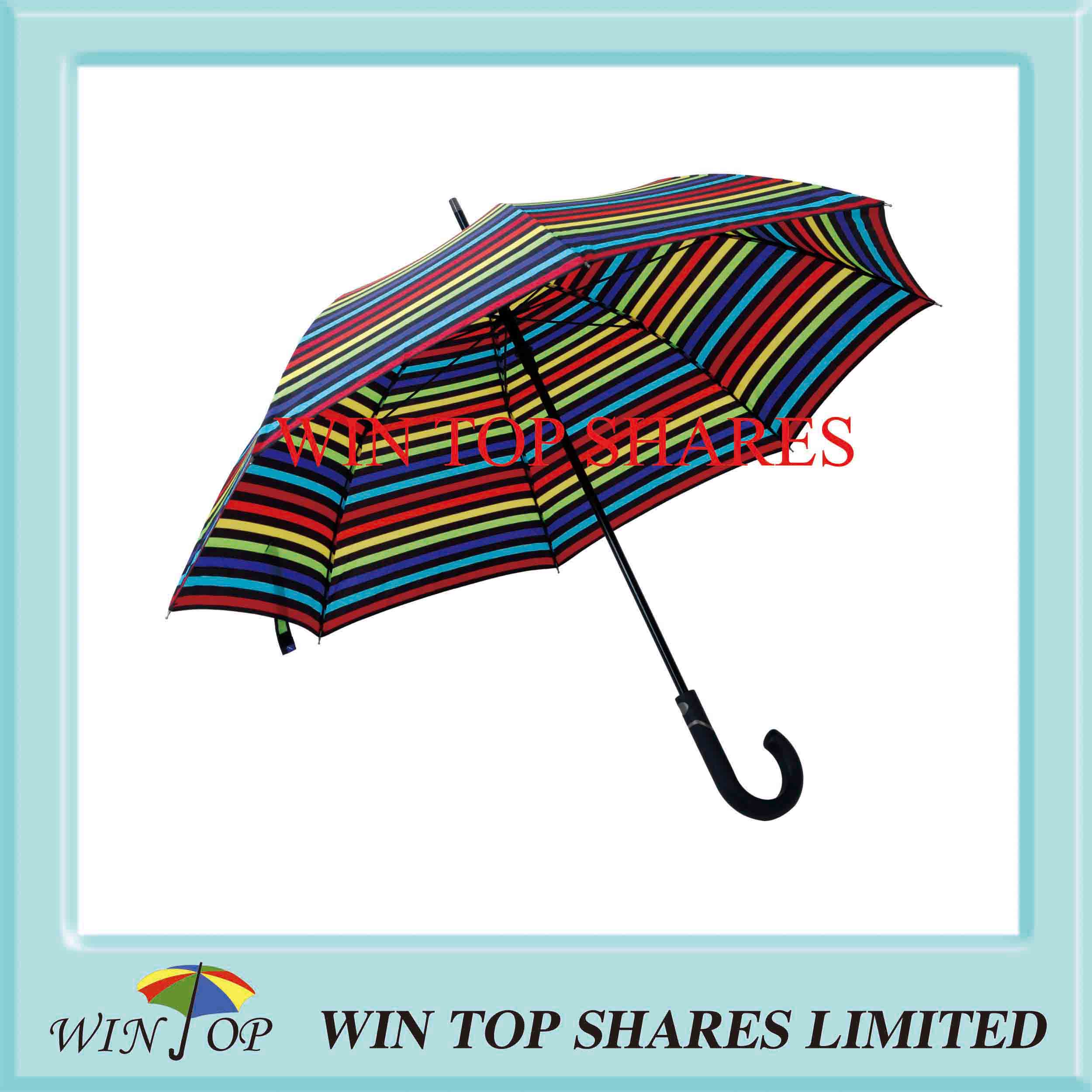 Superior Stripe Design Auto Patent Gift Umbrella