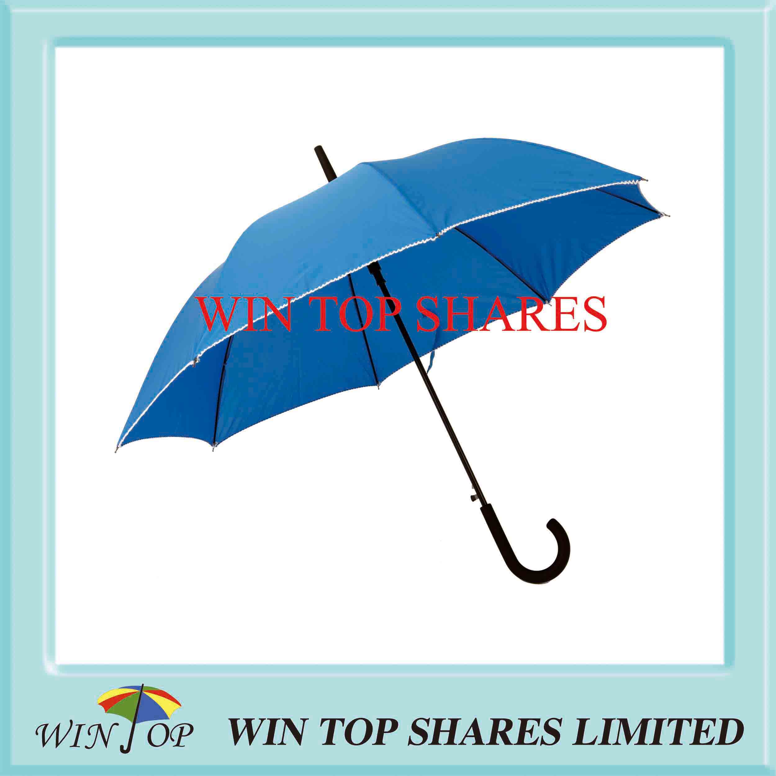 Scrolling and Piping Black Frame Blue Umbrella