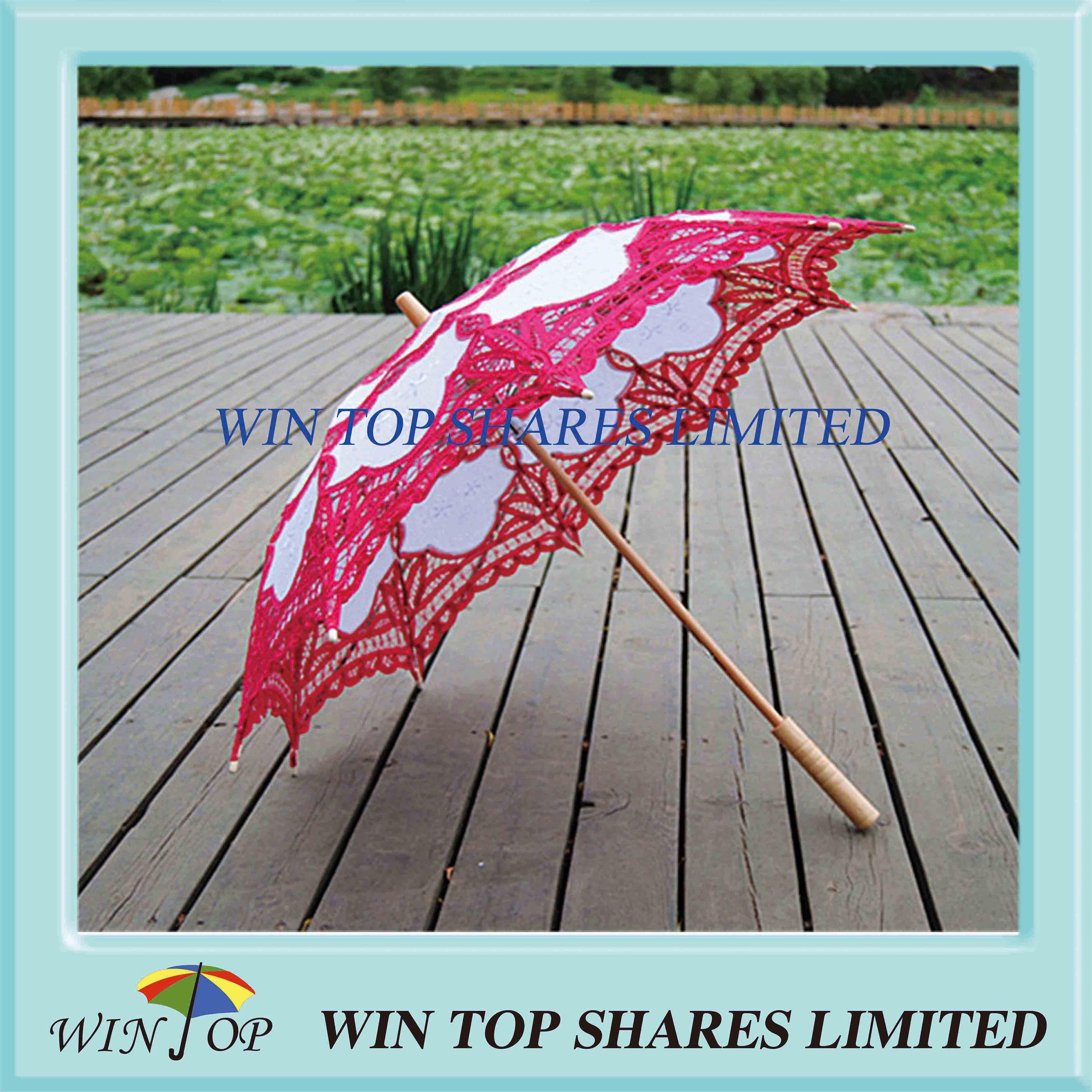 China popular red and white craft parasol