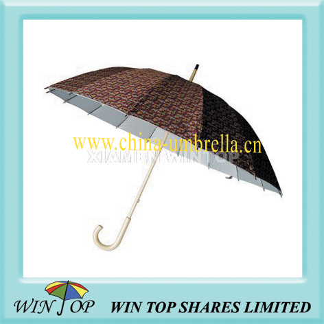 23" auto straight wooden sun umbrella