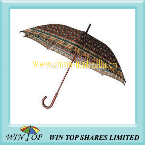 23" auto straight wooden craft umbrella