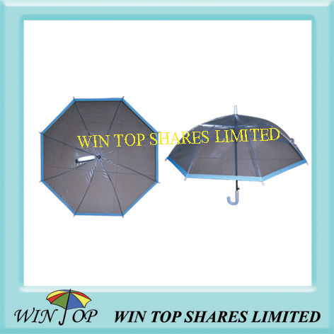 21" Blue and transparent PVC umbrella