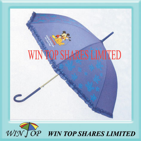 promotion PVC umbrella with mickeylogo and lace